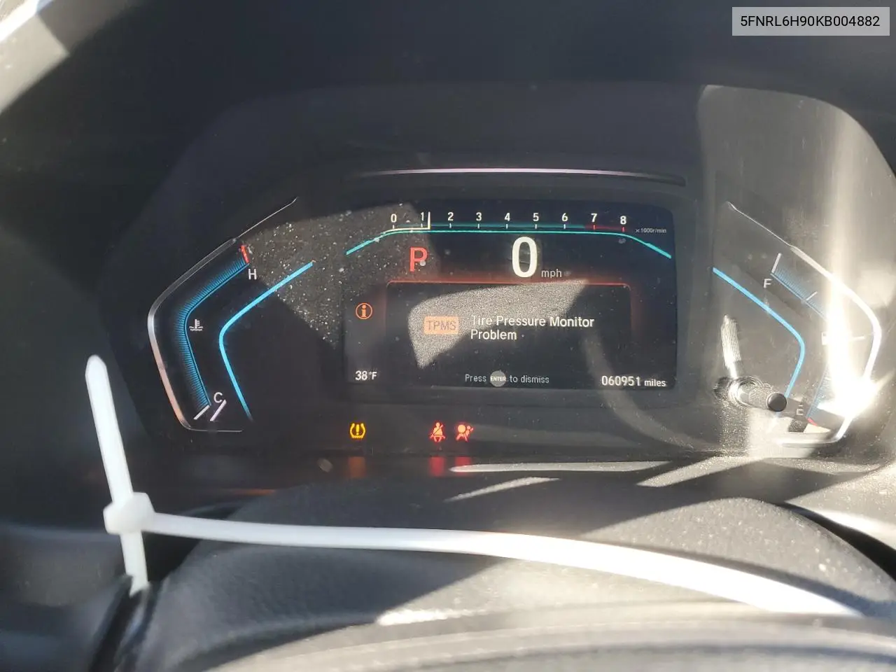 5FNRL6H90KB004882 2019 Honda Odyssey Elite