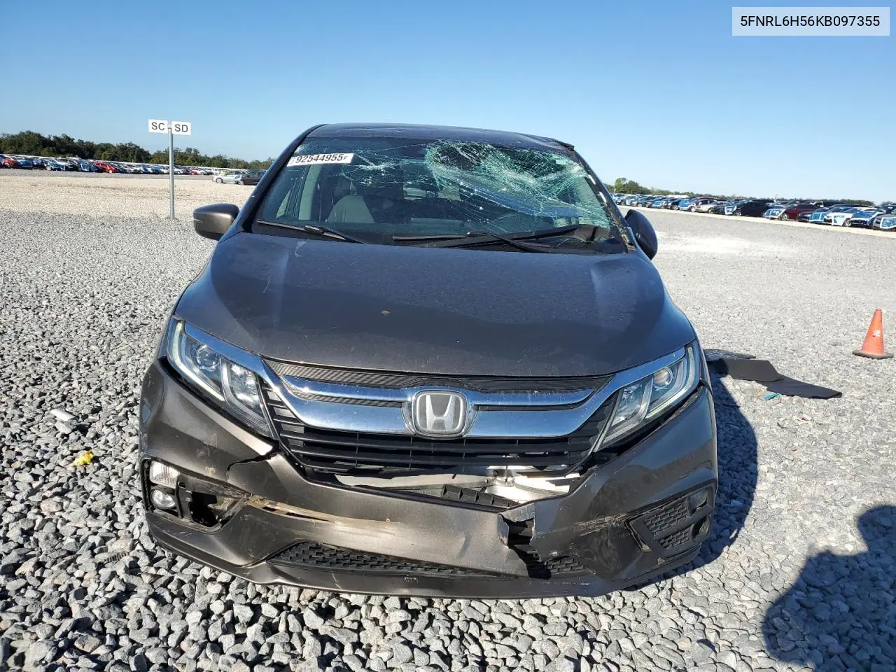 5FNRL6H56KB097355 2019 Honda Odyssey Ex