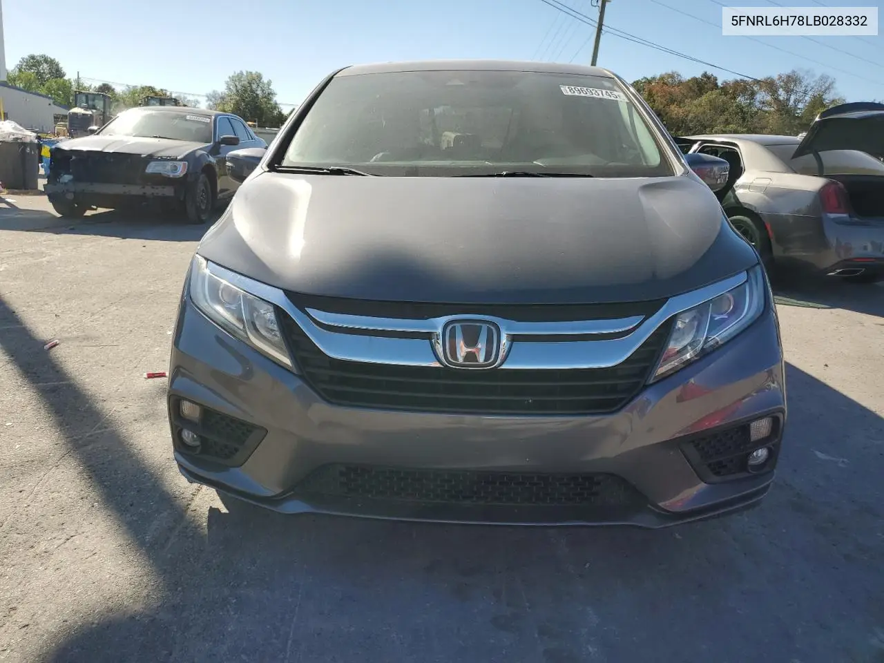 5FNRL6H78LB028332 2020 Honda Odyssey Exl