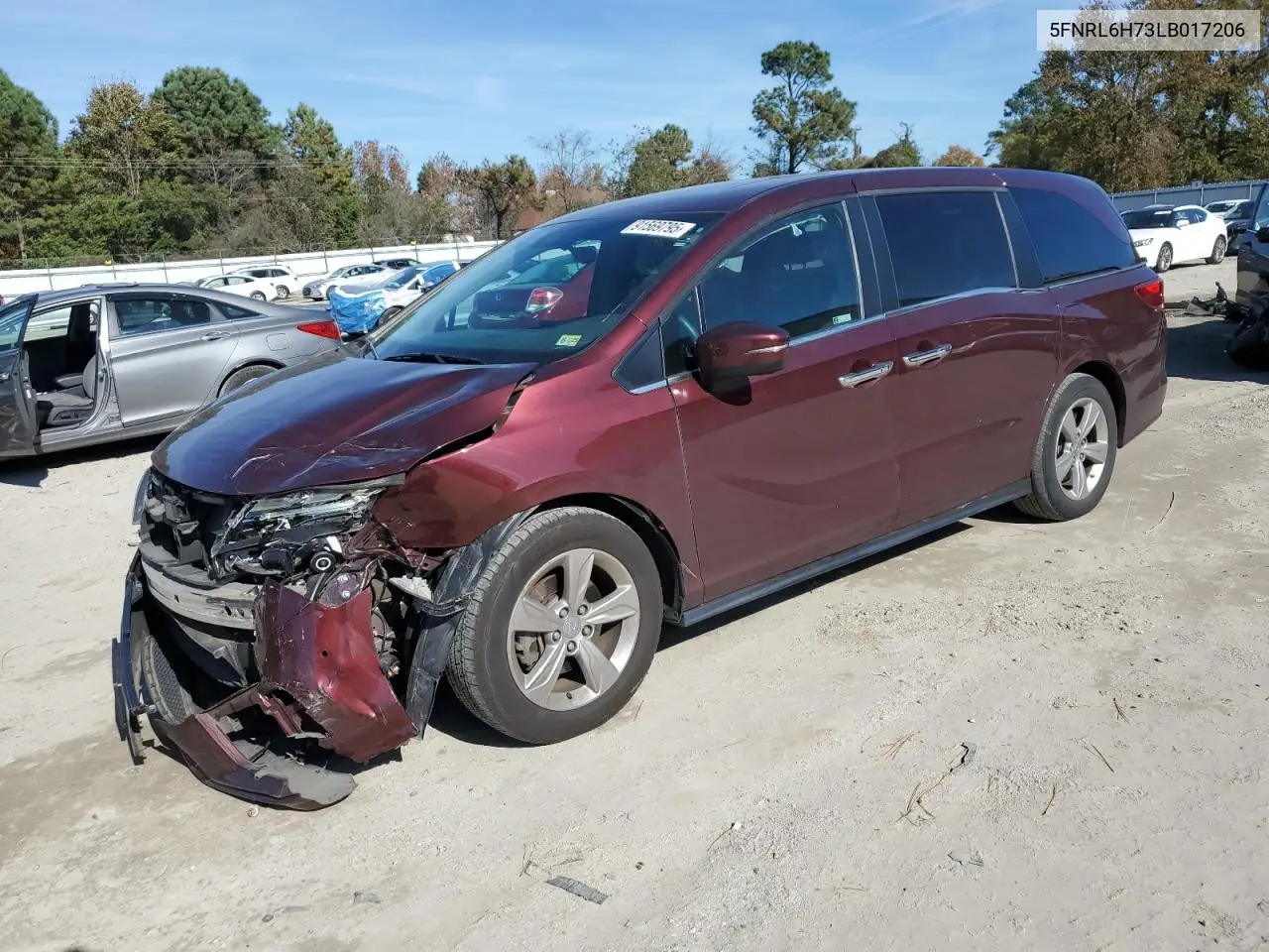 5FNRL6H73LB017206 2020 Honda Odyssey Exl
