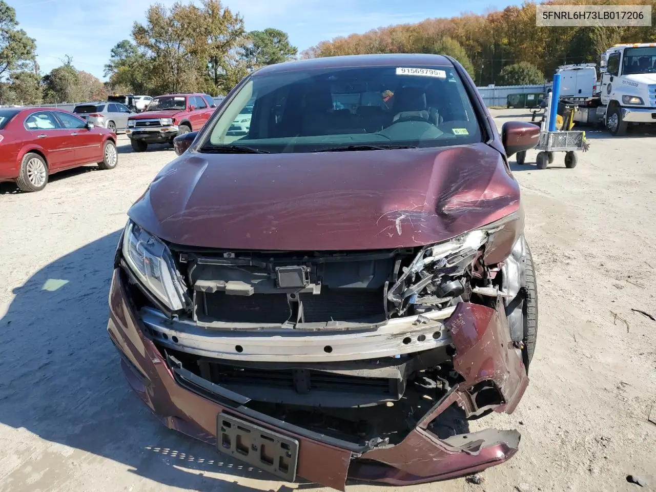 5FNRL6H73LB017206 2020 Honda Odyssey Exl