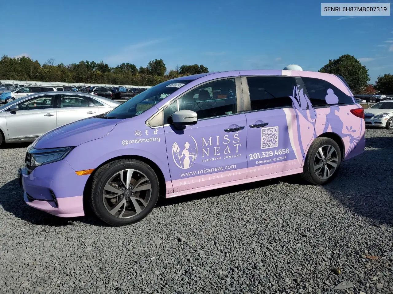 5FNRL6H87MB007319 2021 Honda Odyssey Touring