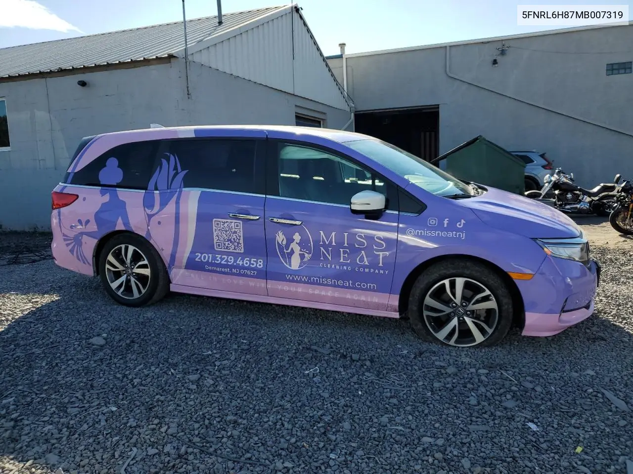 5FNRL6H87MB007319 2021 Honda Odyssey Touring