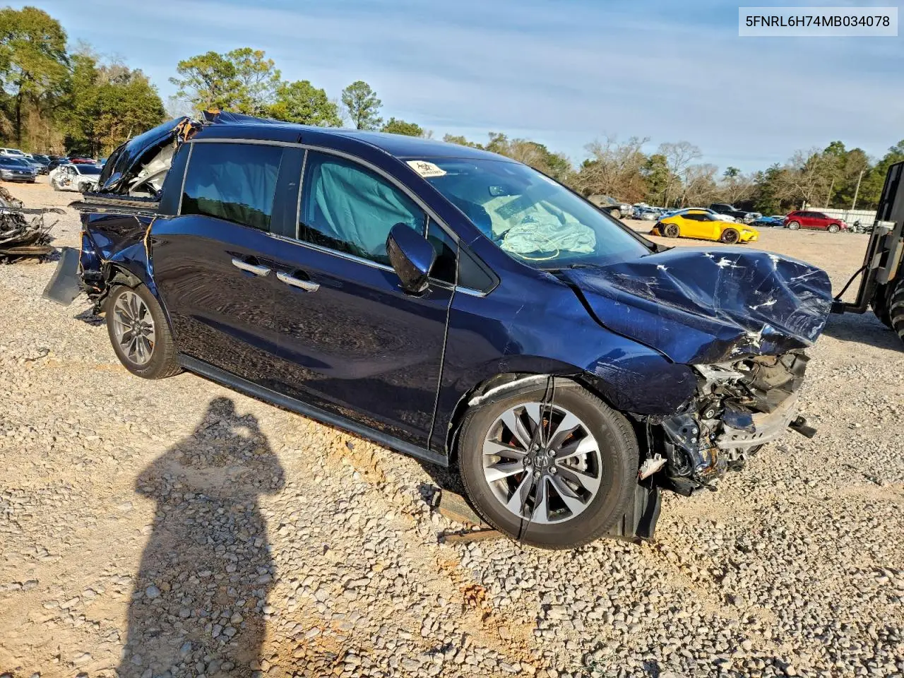 5FNRL6H74MB034078 2021 Honda Odyssey Exl