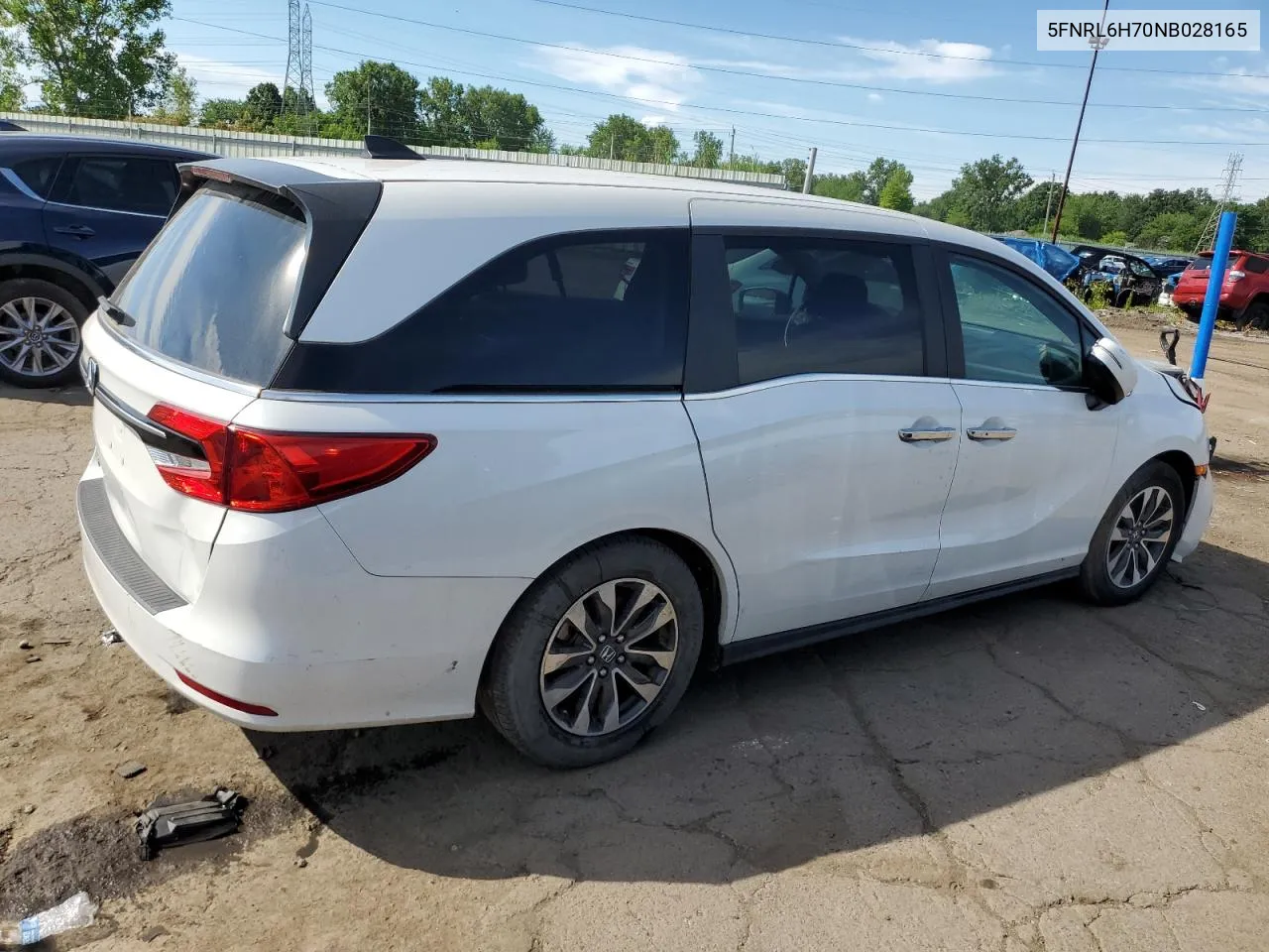 2022 Honda Odyssey Exl VIN: 5FNRL6H70NB028165 Lot: 62050694