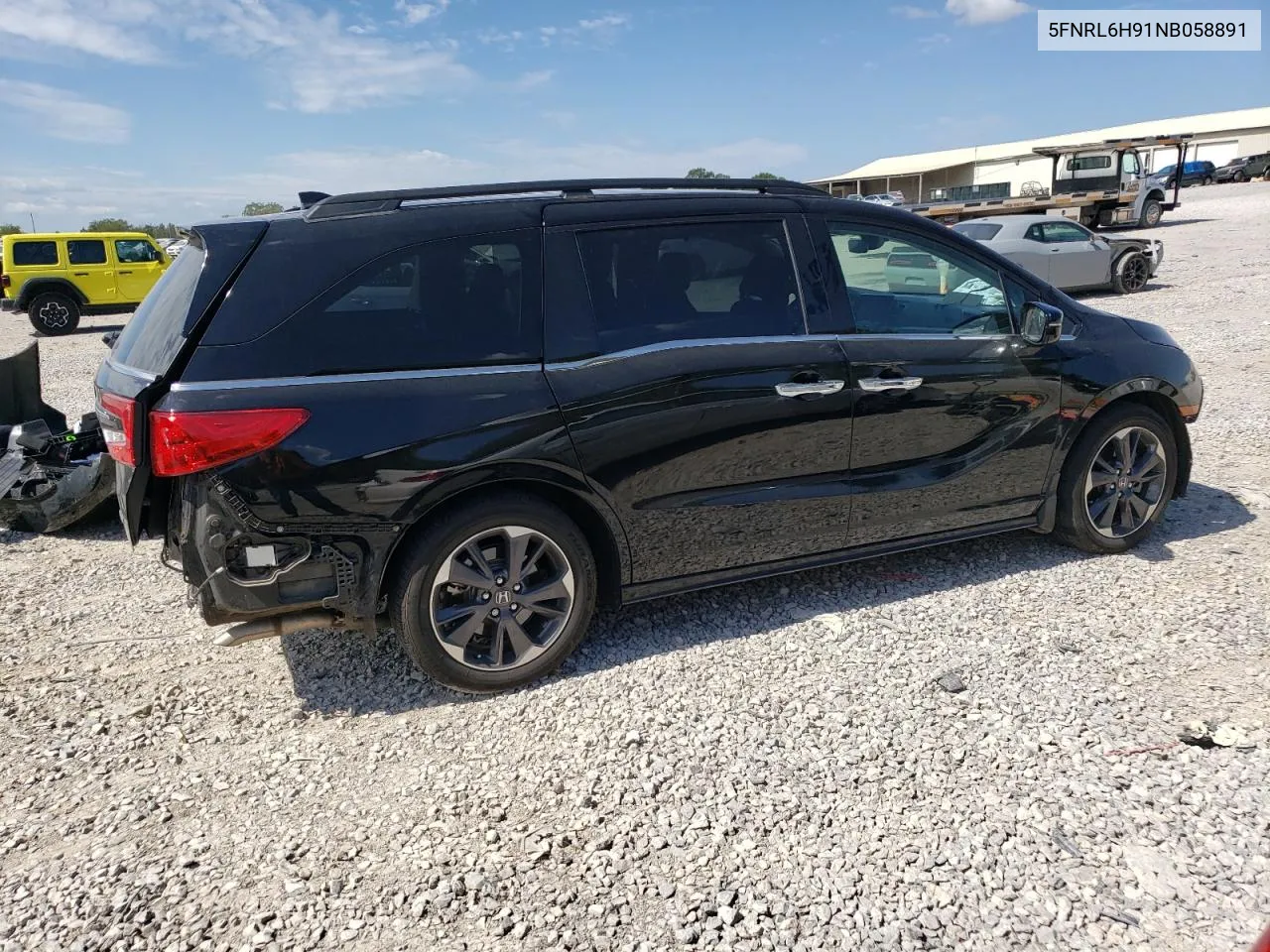 2022 Honda Odyssey Elite VIN: 5FNRL6H91NB058891 Lot: 69315184