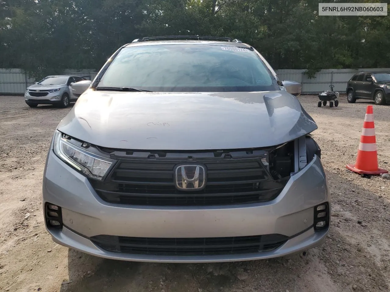 2022 Honda Odyssey Elite VIN: 5FNRL6H92NB060603 Lot: 70980174