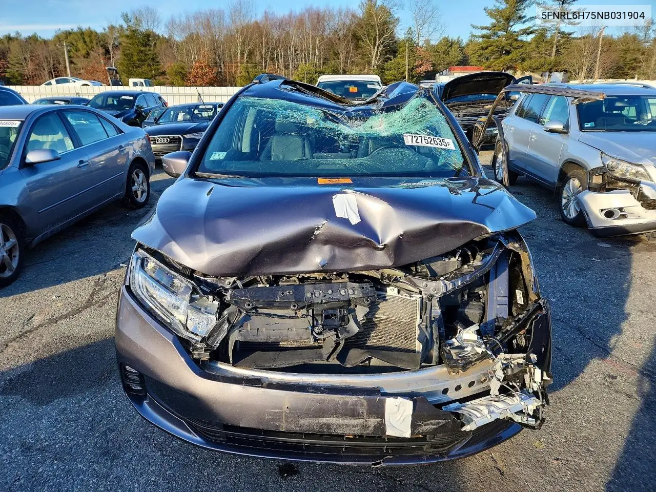 5FNRL6H75NB031904 2022 Honda Odyssey Exl