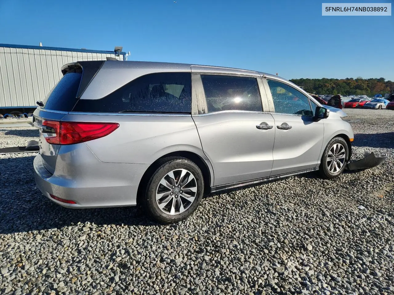5FNRL6H74NB038892 2022 Honda Odyssey Exl