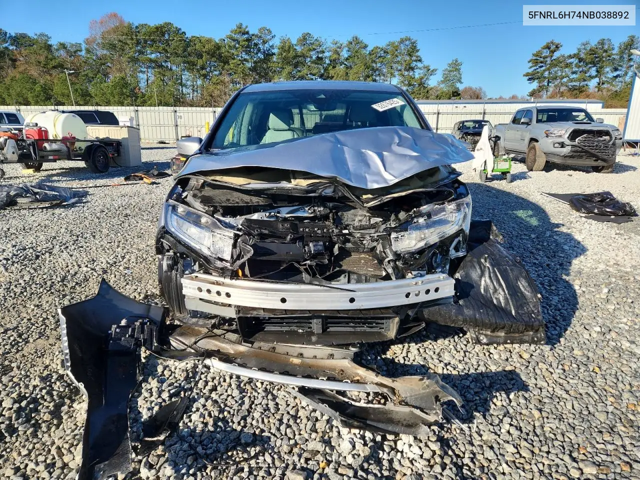 5FNRL6H74NB038892 2022 Honda Odyssey Exl