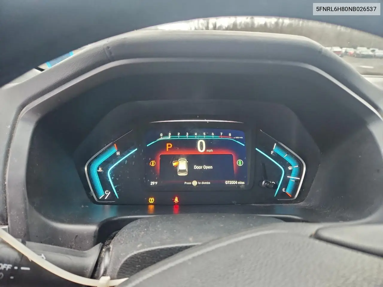 5FNRL6H80NB026537 2022 Honda Odyssey Touring