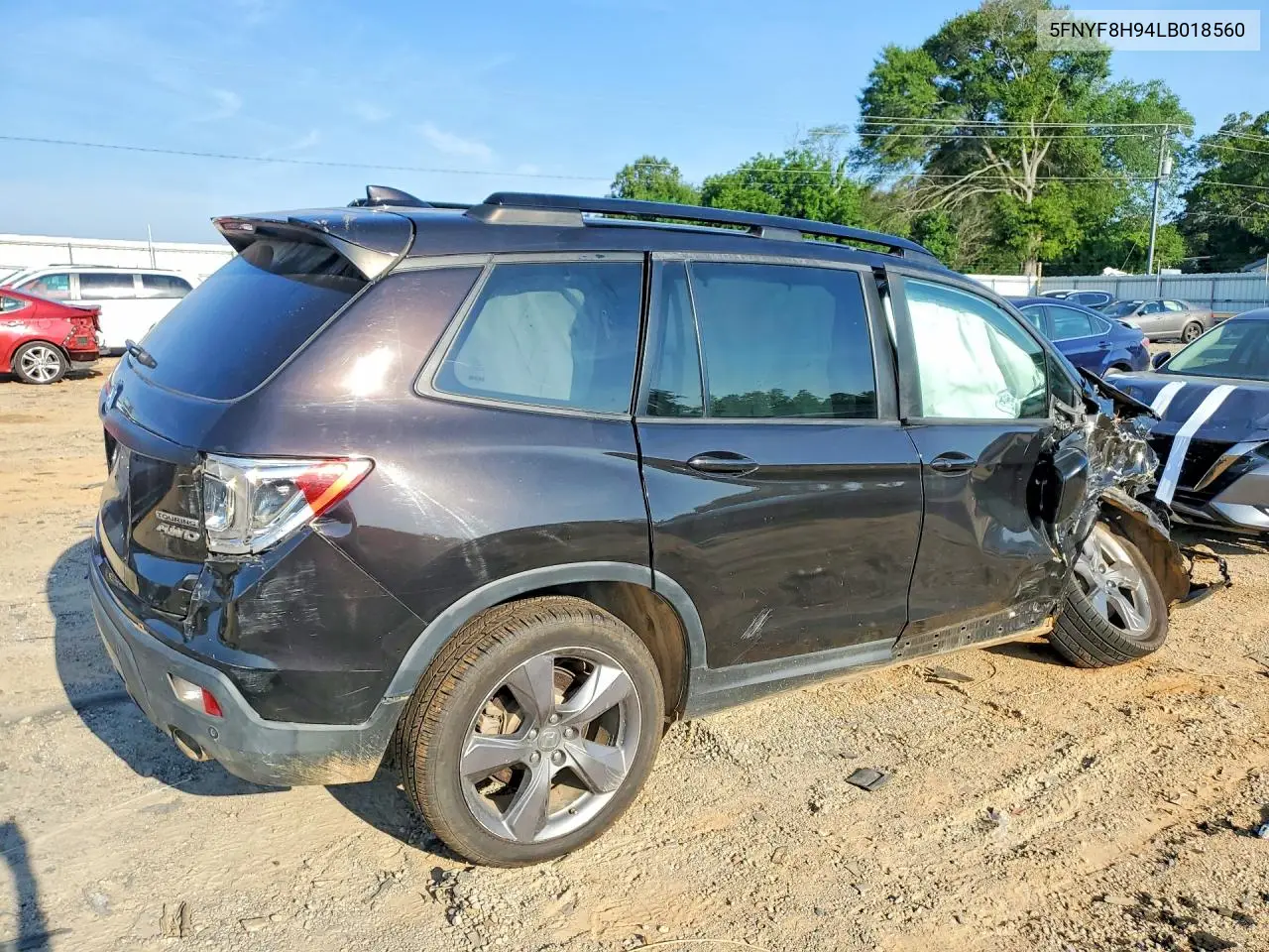 2020 Honda Passport Touring VIN: 5FNYF8H94LB018560 Lot: 55175386