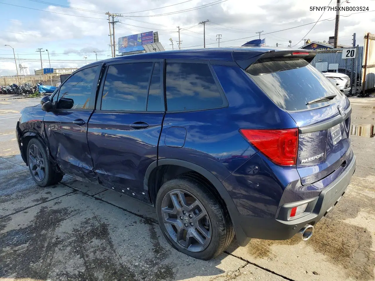 5FNYF7H5XNB003524 2022 Honda Passport Exl