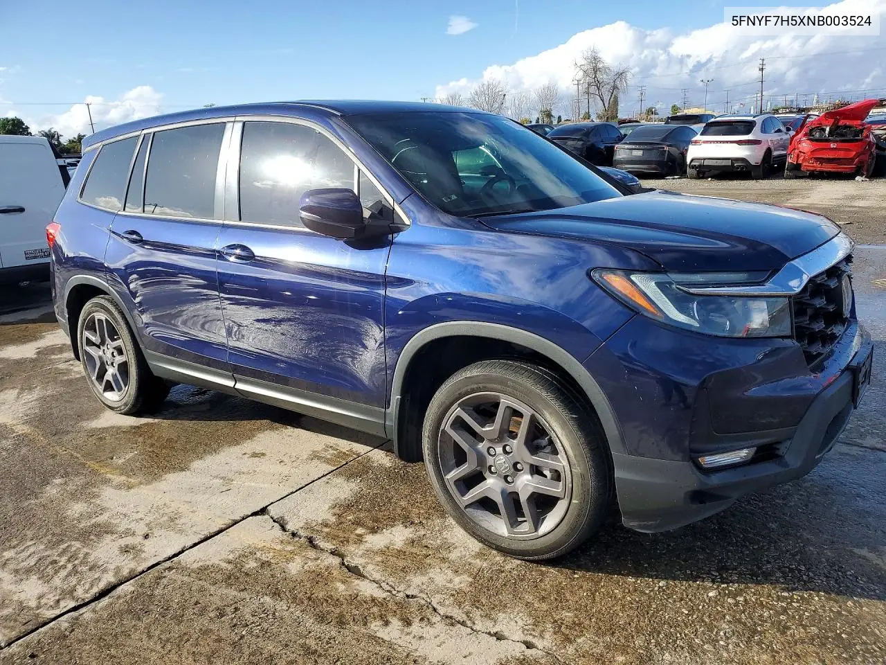 5FNYF7H5XNB003524 2022 Honda Passport Exl