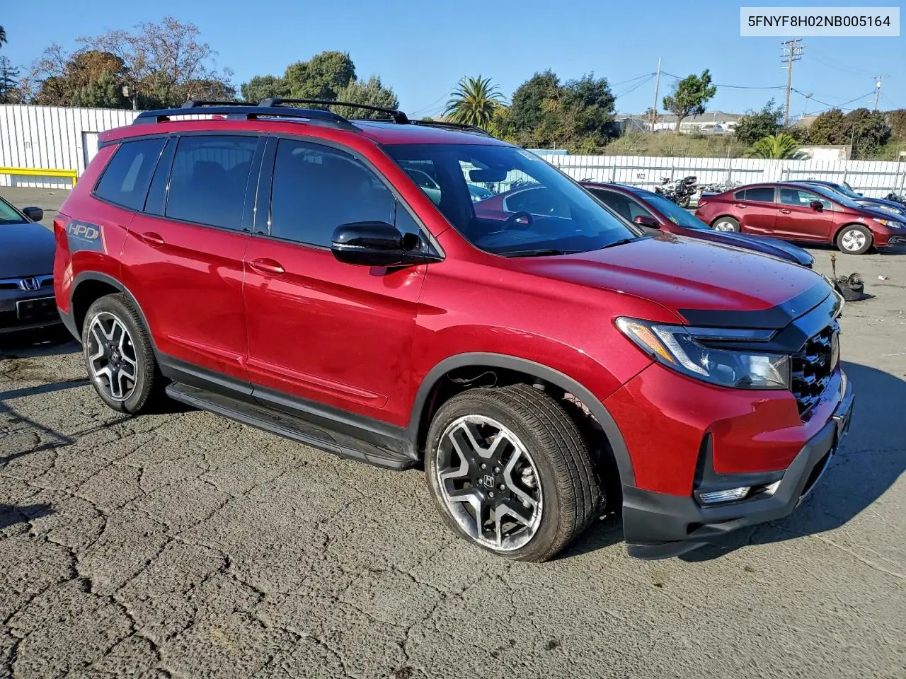 5FNYF8H02NB005164 2022 Honda Passport Elite