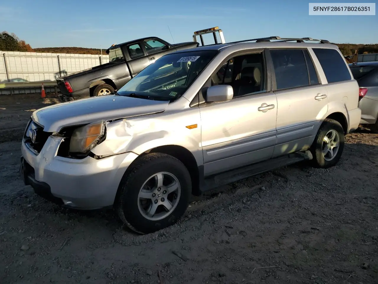 5FNYF28617B026351 2007 Honda Pilot Exl