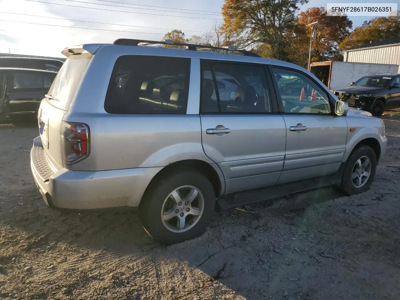 5FNYF28617B026351 2007 Honda Pilot Exl
