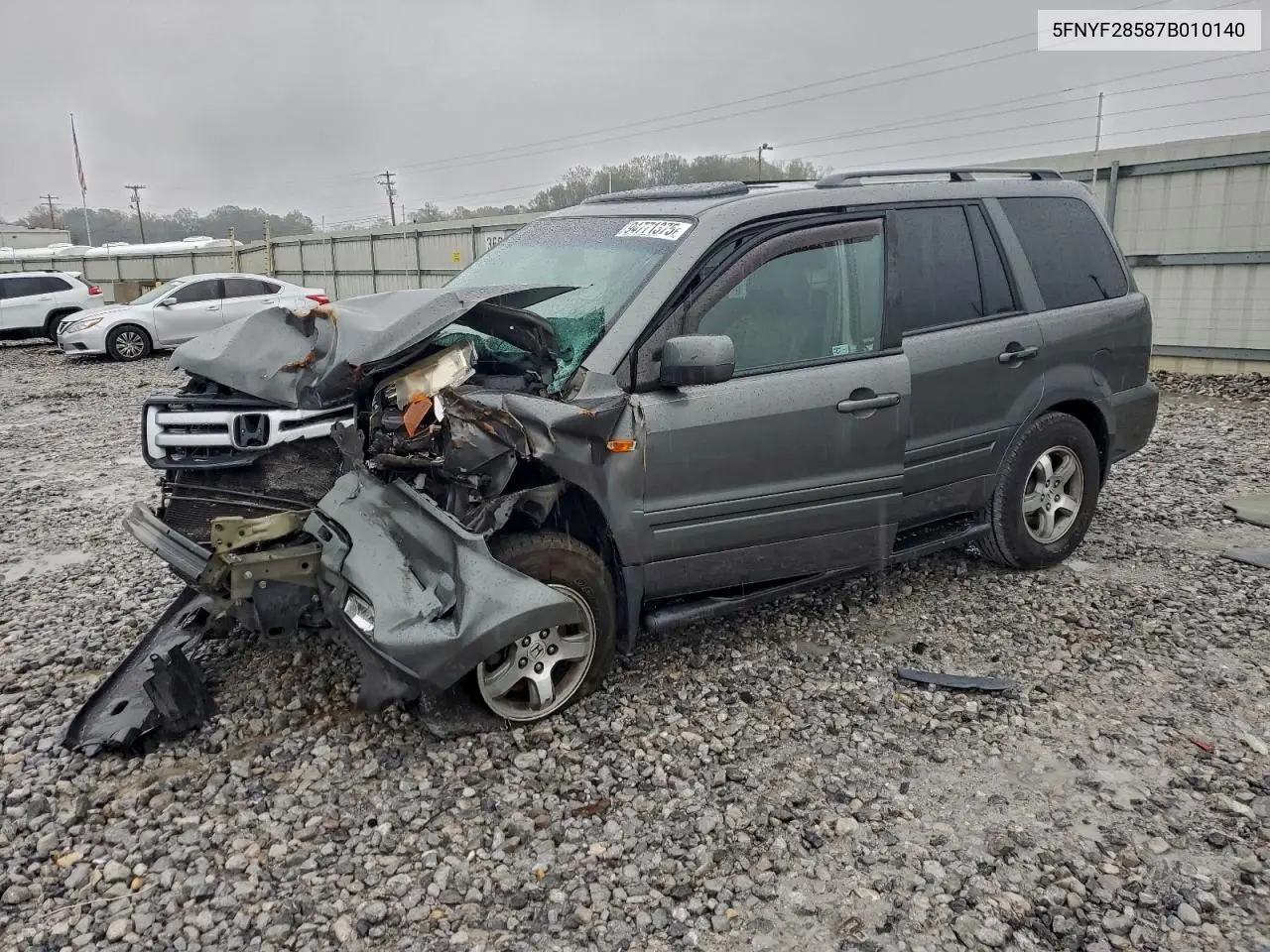 5FNYF28587B010140 2007 Honda Pilot Exl