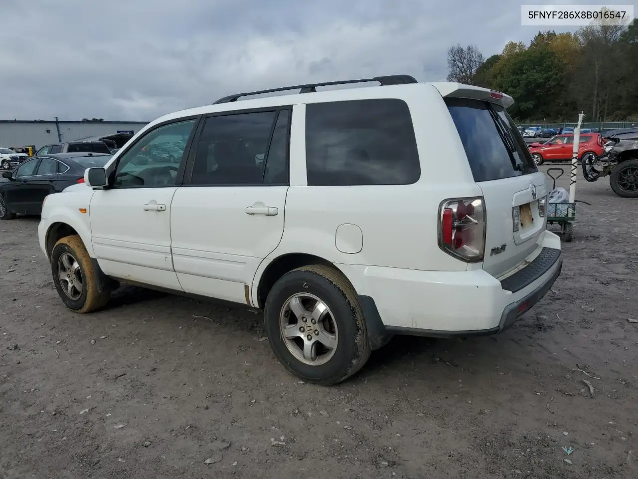 5FNYF286X8B016547 2008 Honda Pilot Exl
