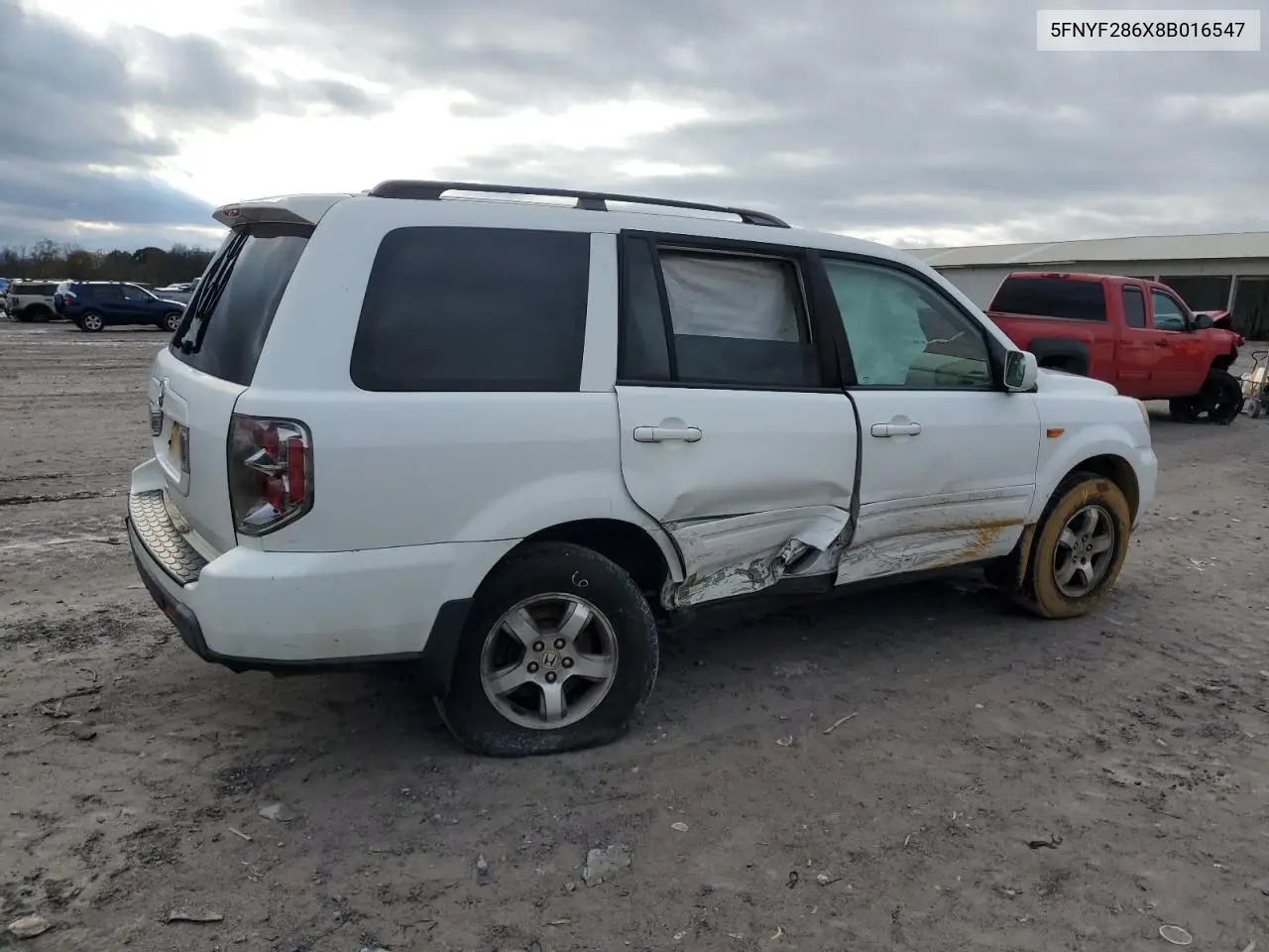 5FNYF286X8B016547 2008 Honda Pilot Exl