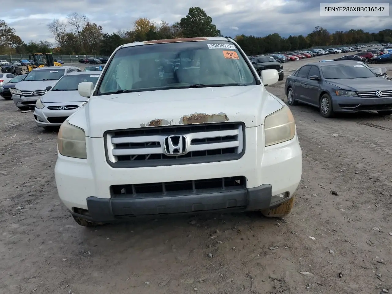 5FNYF286X8B016547 2008 Honda Pilot Exl