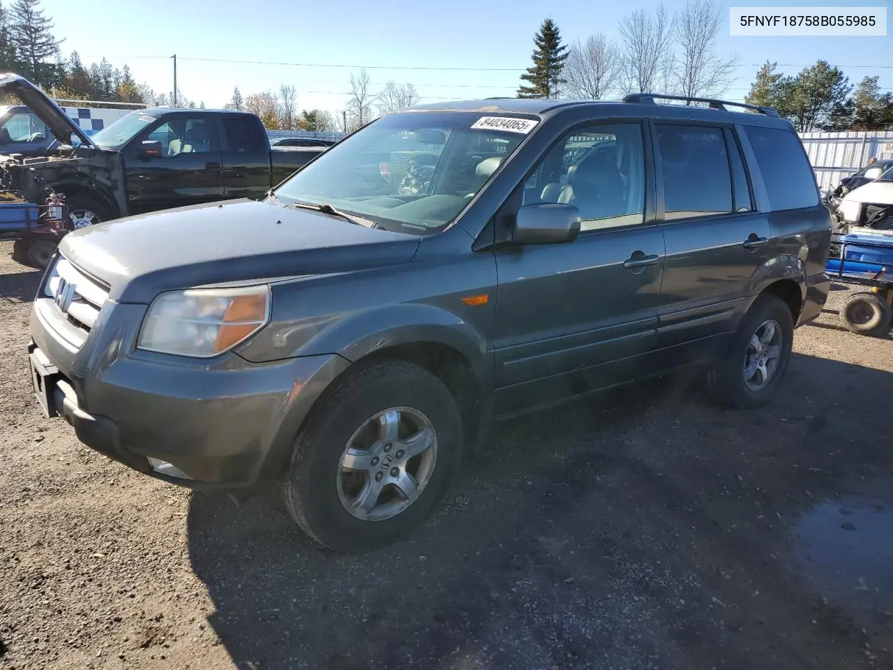 5FNYF18758B055985 2008 Honda Pilot Exl