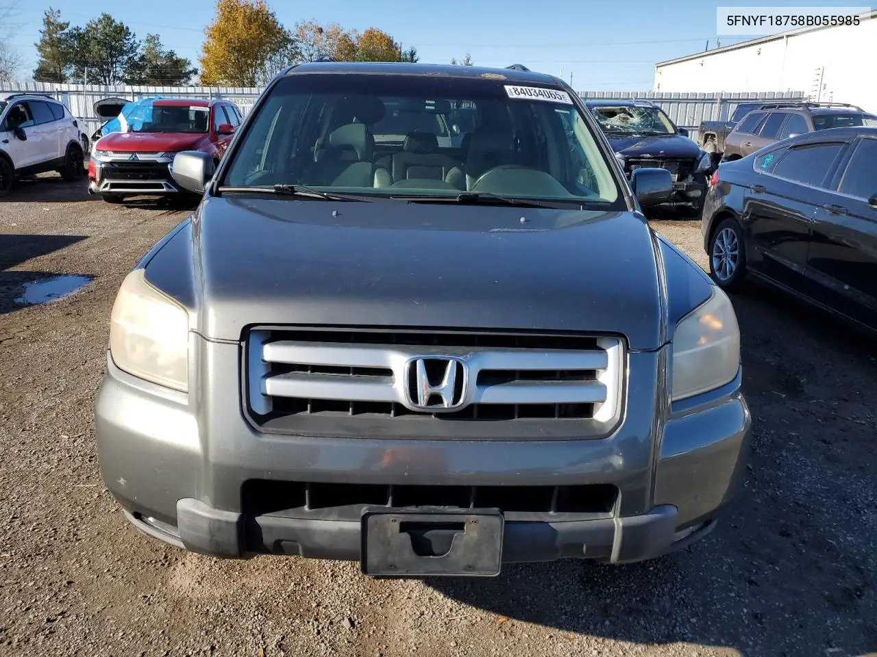 5FNYF18758B055985 2008 Honda Pilot Exl
