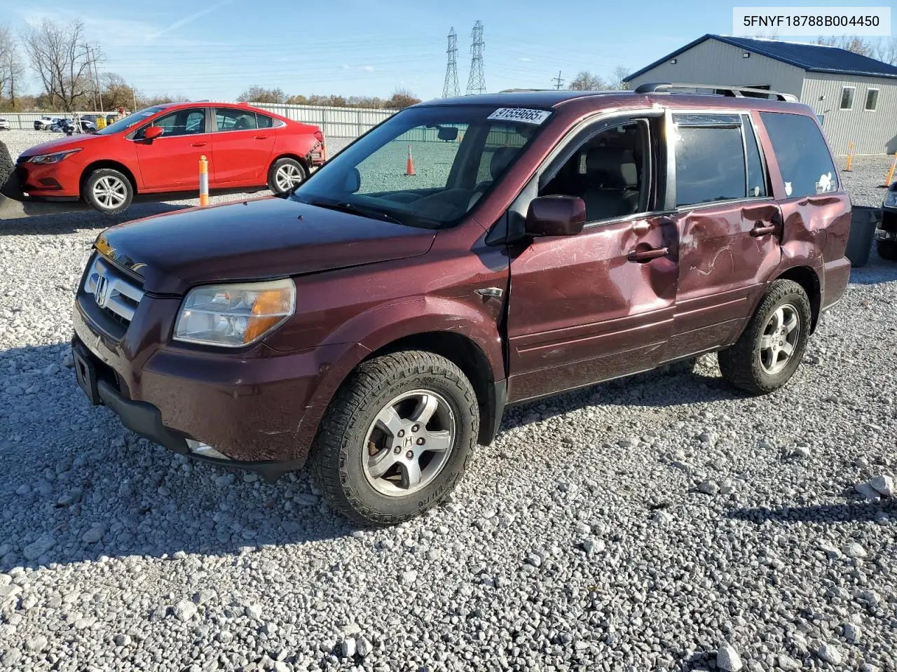 5FNYF18788B004450 2008 Honda Pilot Exl