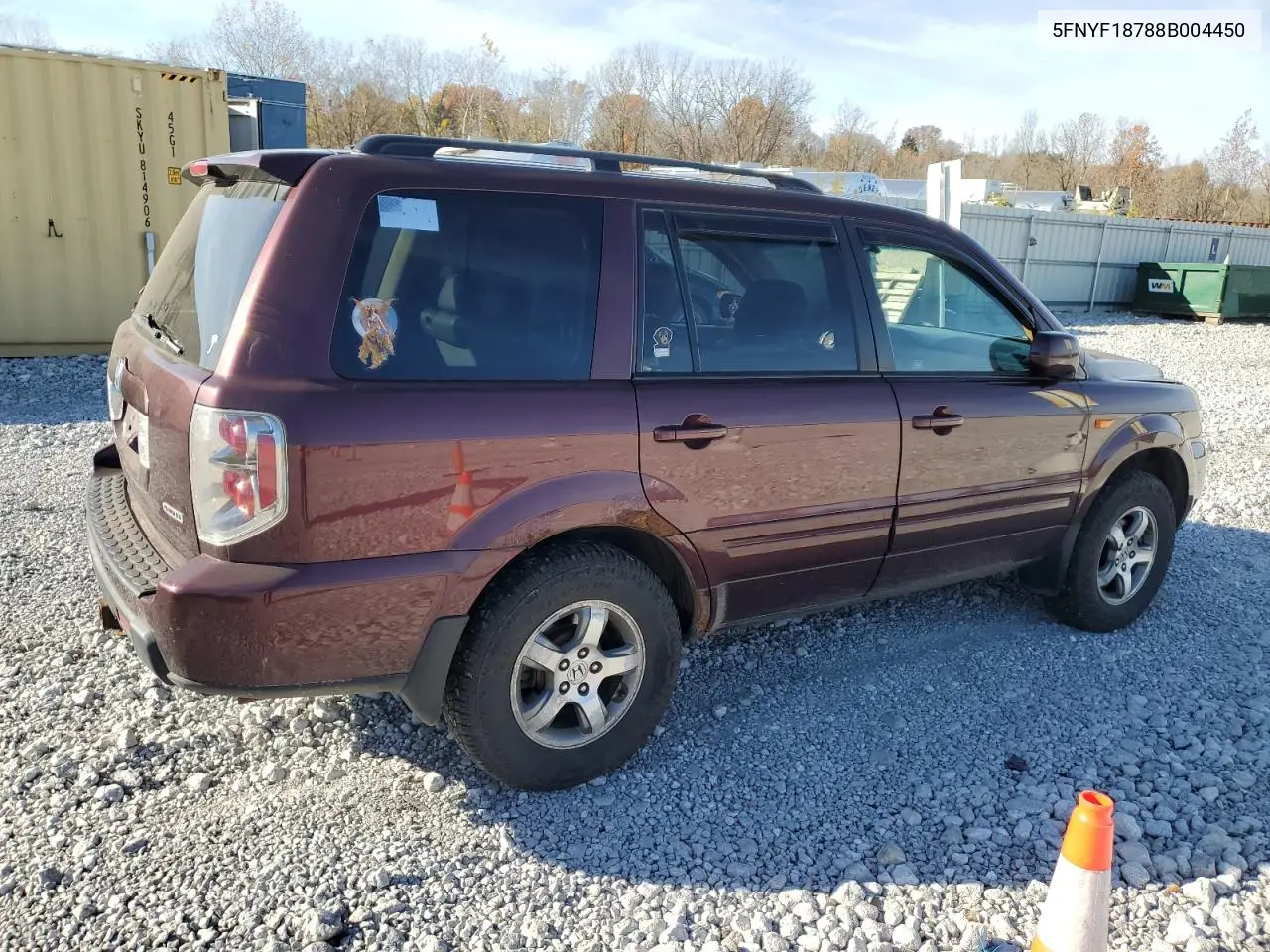 5FNYF18788B004450 2008 Honda Pilot Exl