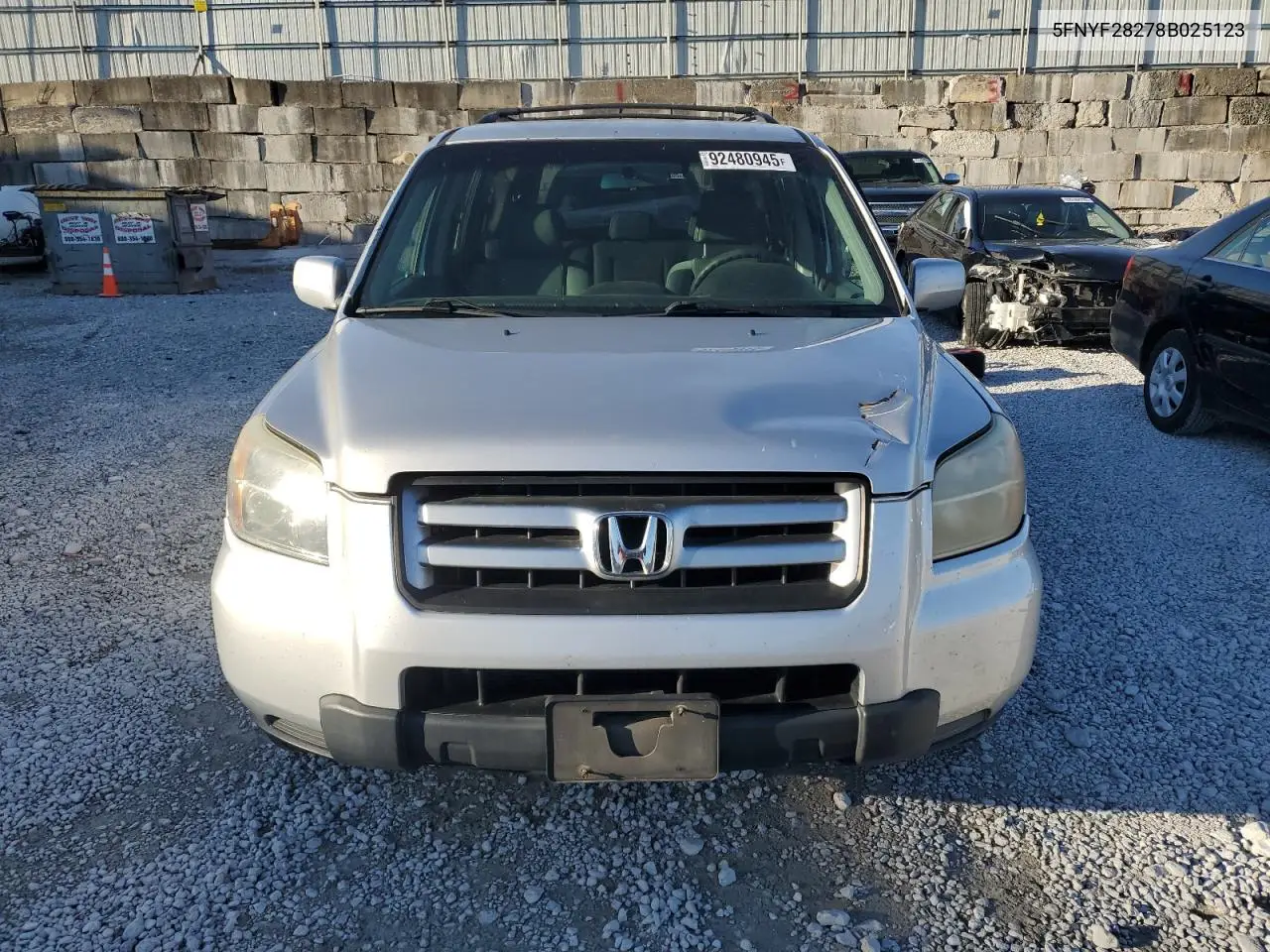 5FNYF28278B025123 2008 Honda Pilot Vp