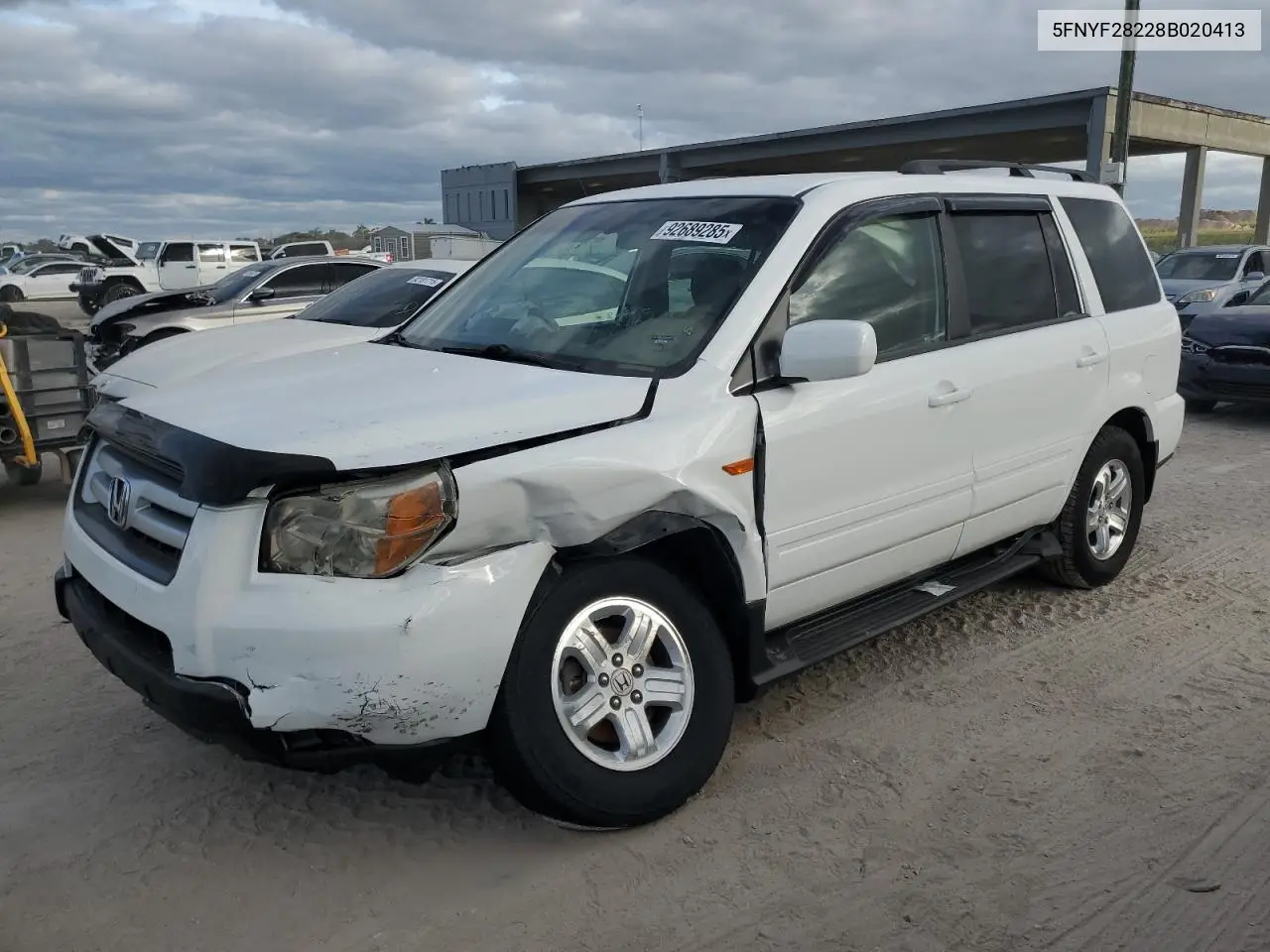 5FNYF28228B020413 2008 Honda Pilot Vp