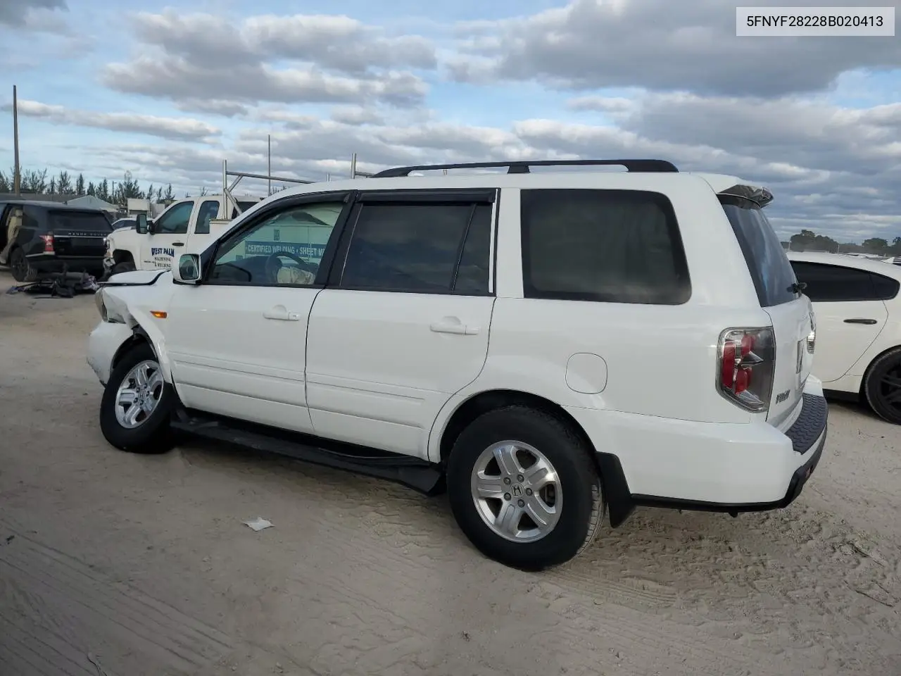 5FNYF28228B020413 2008 Honda Pilot Vp