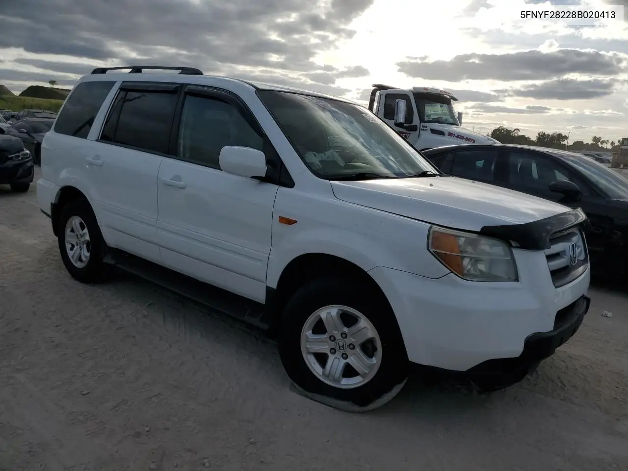 5FNYF28228B020413 2008 Honda Pilot Vp
