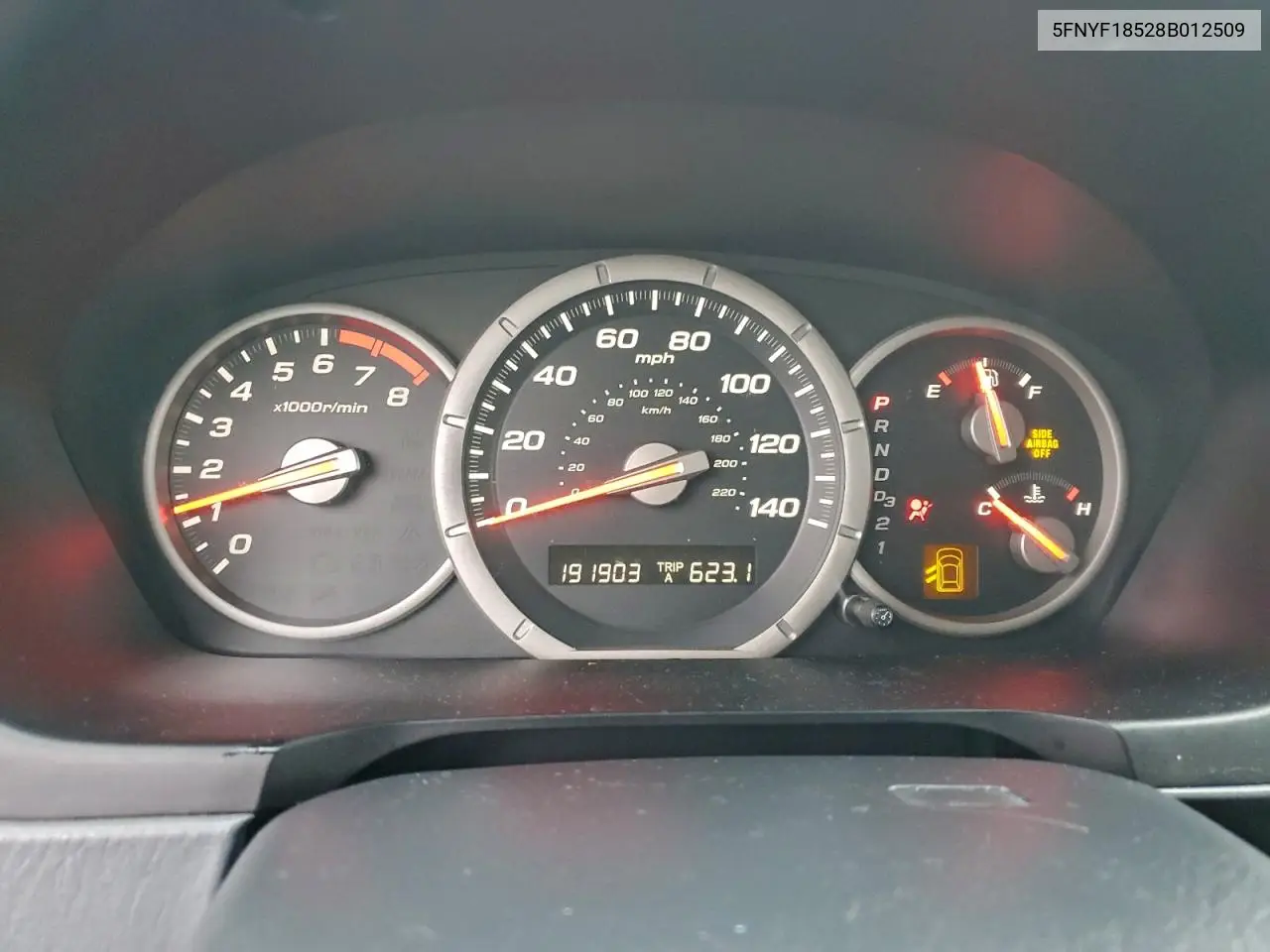 5FNYF18528B012509 2008 Honda Pilot Exl
