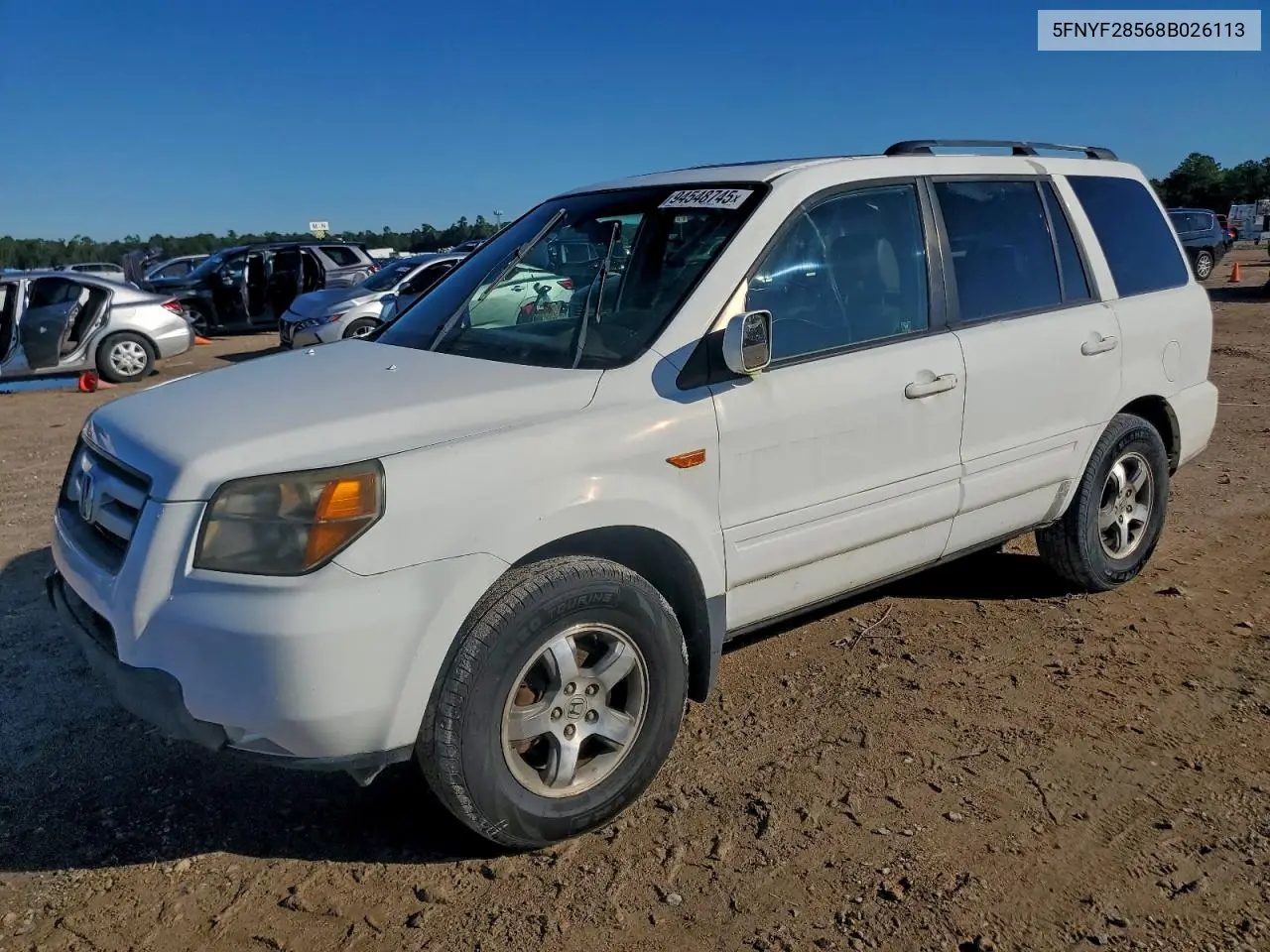 5FNYF28568B026113 2008 Honda Pilot Exl
