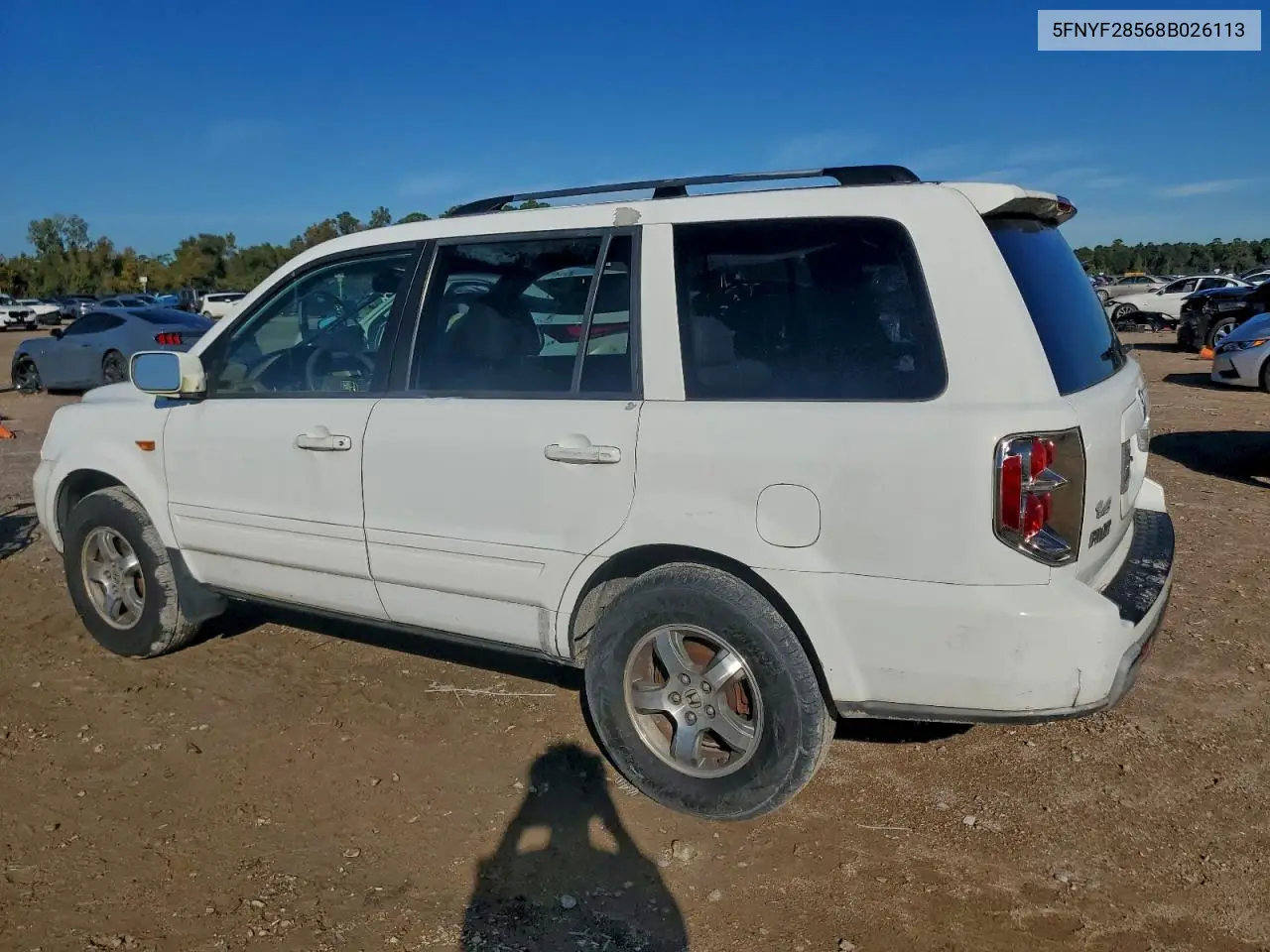 5FNYF28568B026113 2008 Honda Pilot Exl