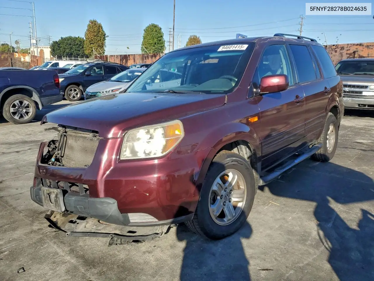5FNYF28278B024635 2008 Honda Pilot Vp