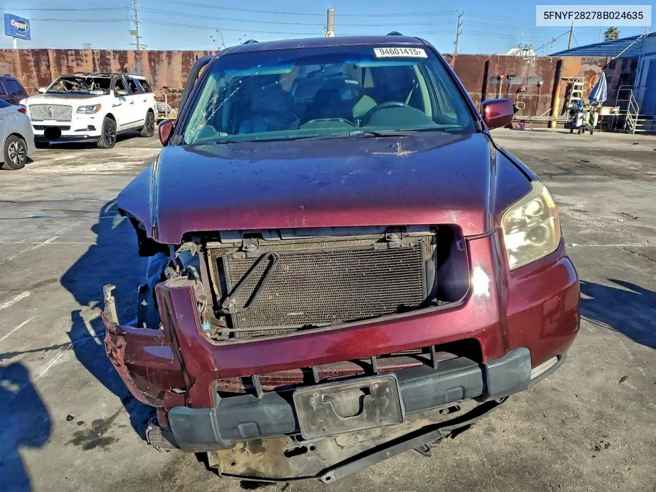 5FNYF28278B024635 2008 Honda Pilot Vp