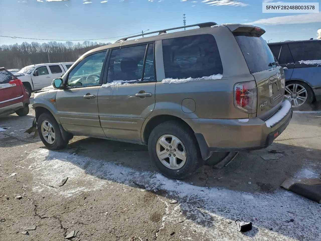 5FNYF28248B003578 2008 Honda Pilot Vp
