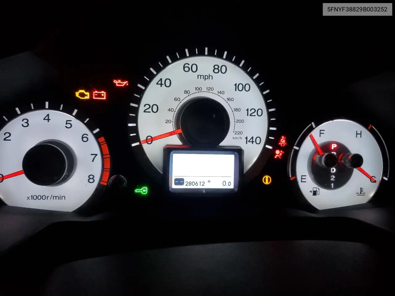 5FNYF38829B003252 2009 Honda Pilot Touring