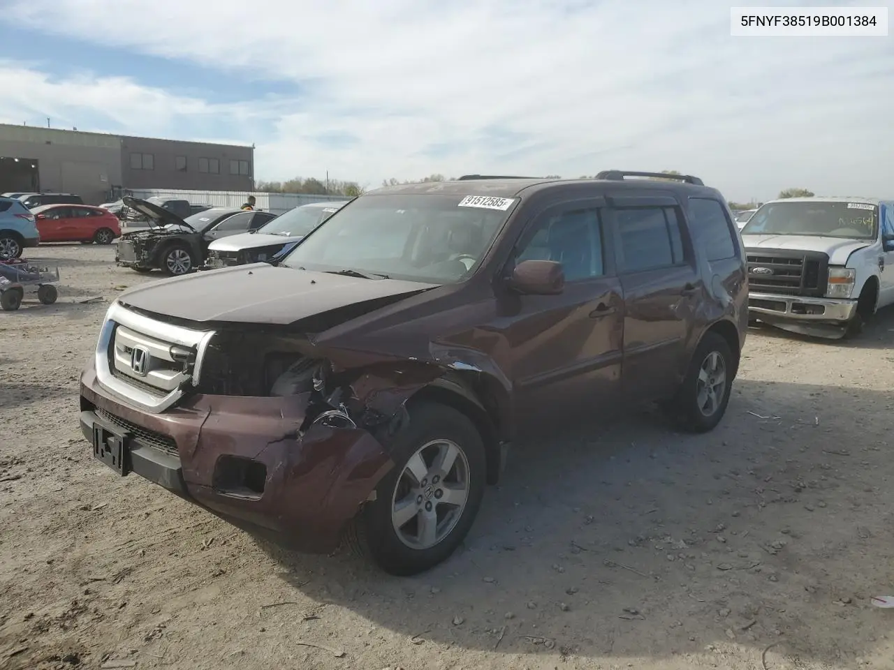 5FNYF38519B001384 2009 Honda Pilot Exl