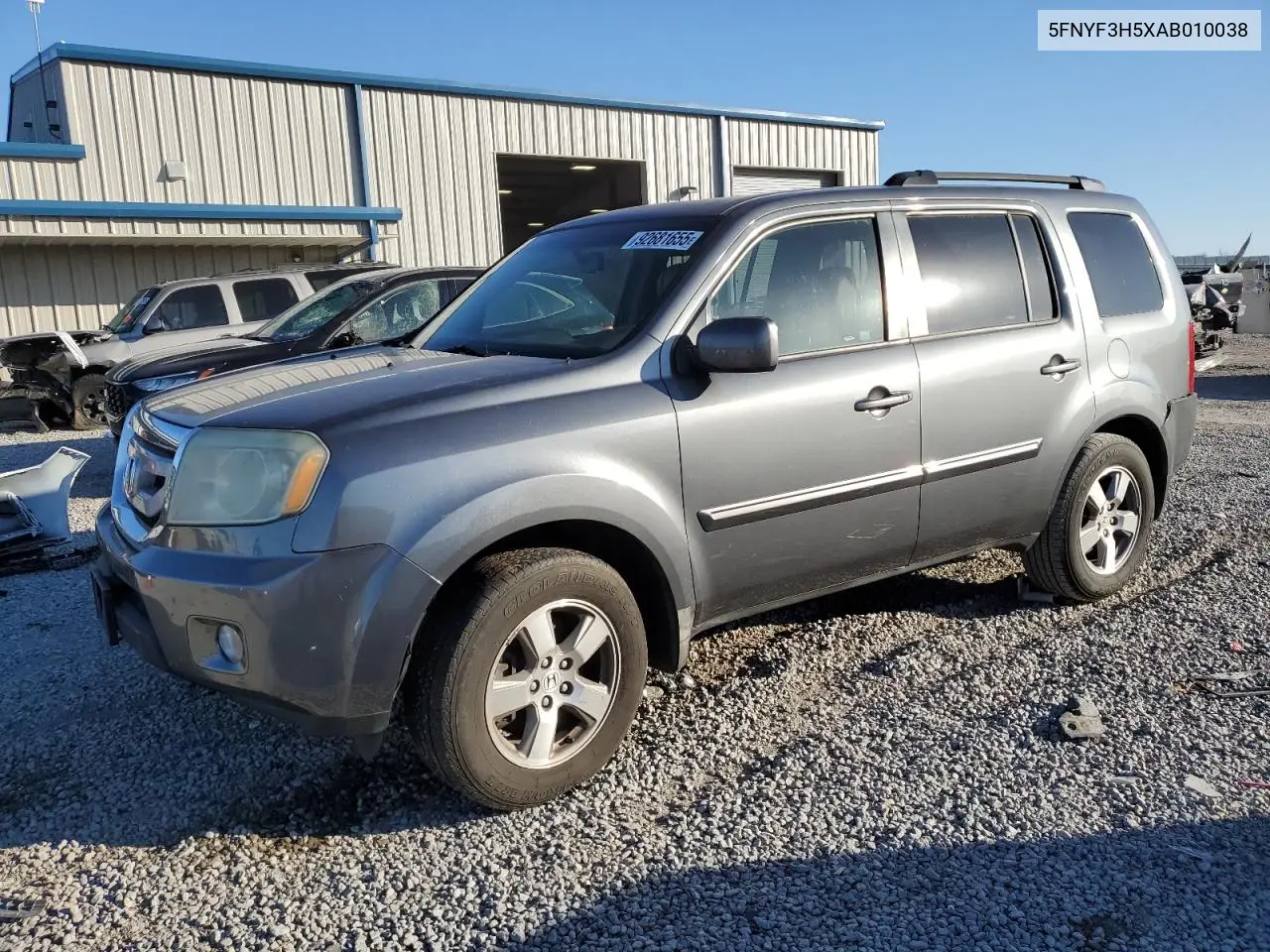 5FNYF3H5XAB010038 2010 Honda Pilot Exl