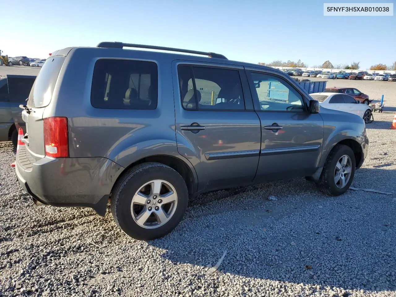 5FNYF3H5XAB010038 2010 Honda Pilot Exl