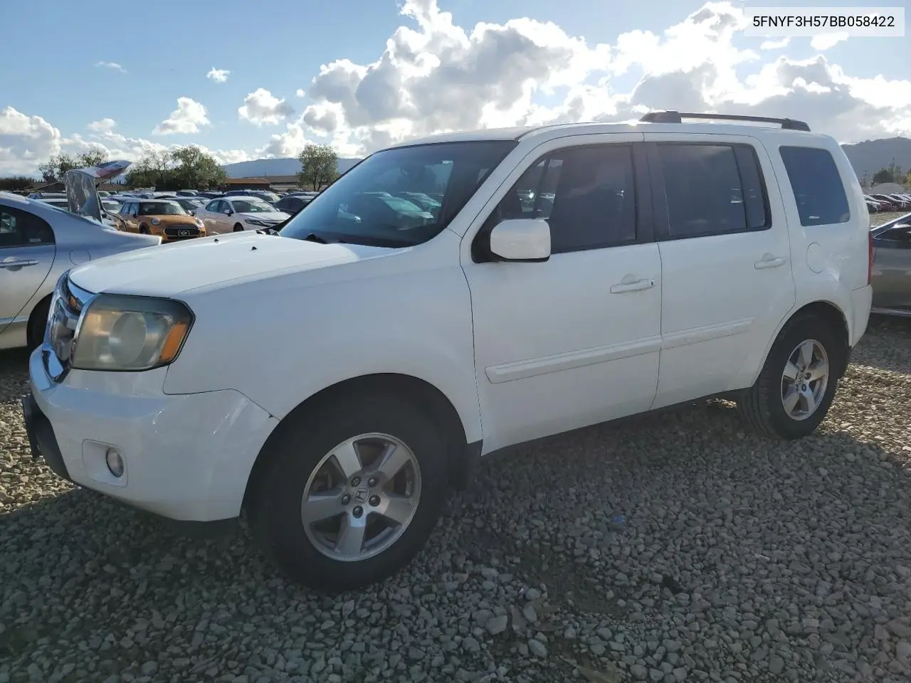 5FNYF3H57BB058422 2011 Honda Pilot Exl
