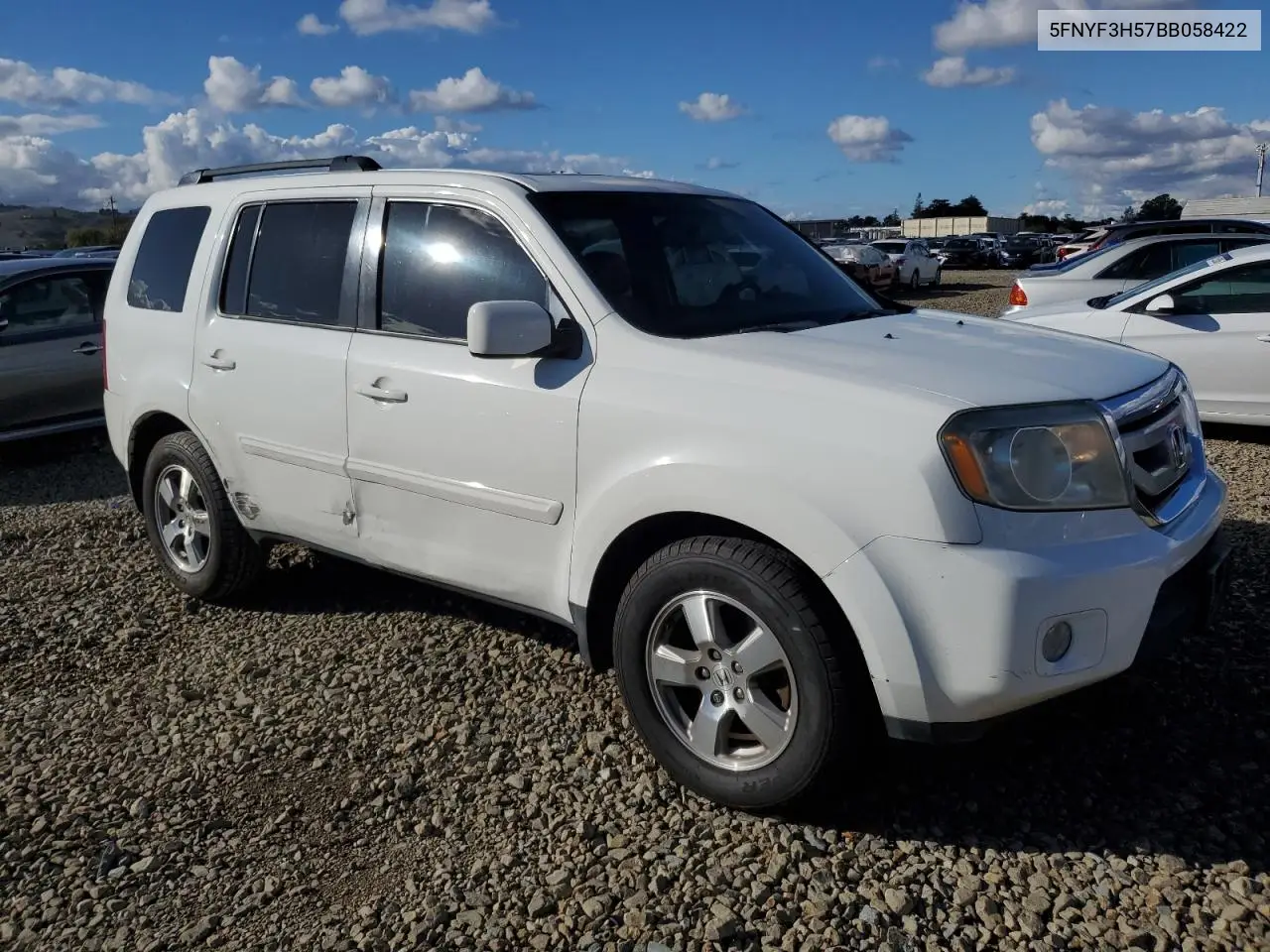 5FNYF3H57BB058422 2011 Honda Pilot Exl