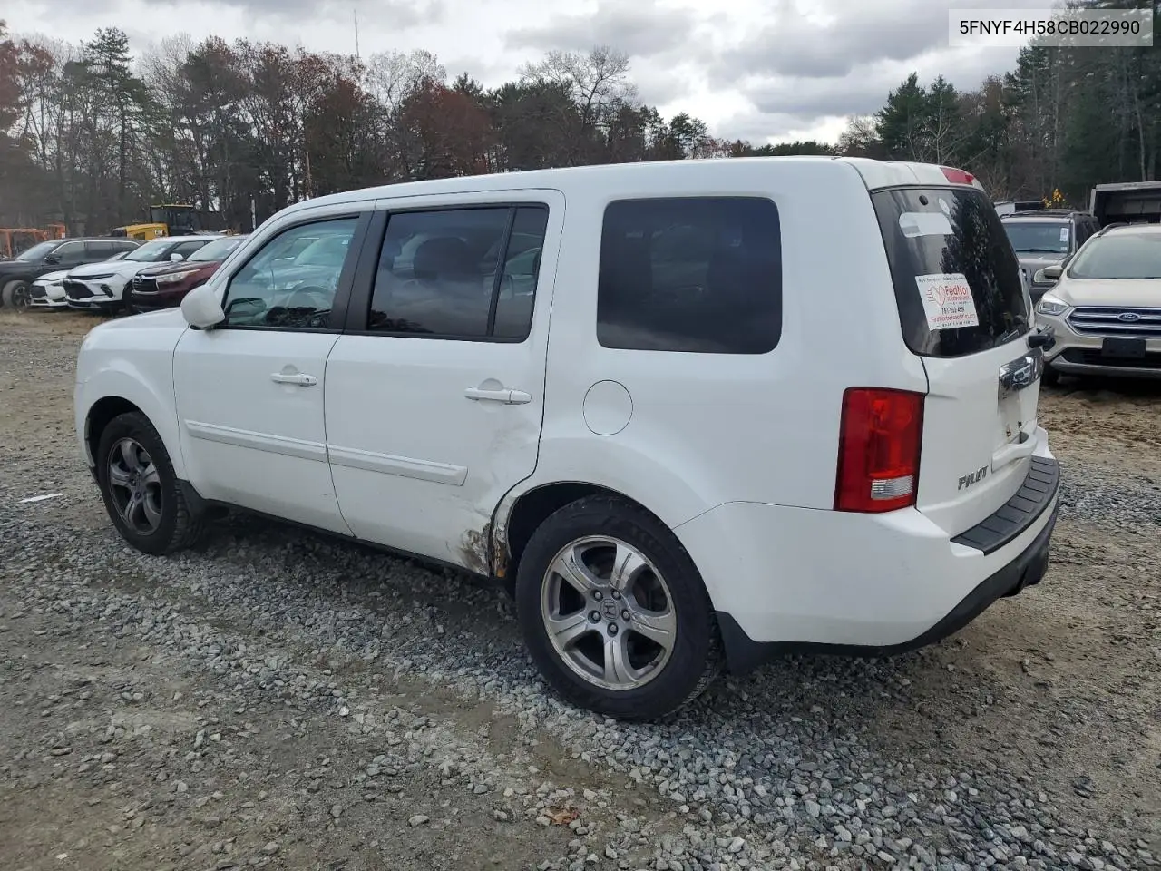 5FNYF4H58CB022990 2012 Honda Pilot Exl