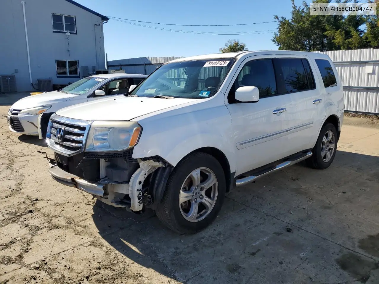 5FNYF4H58CB004747 2012 Honda Pilot Exl