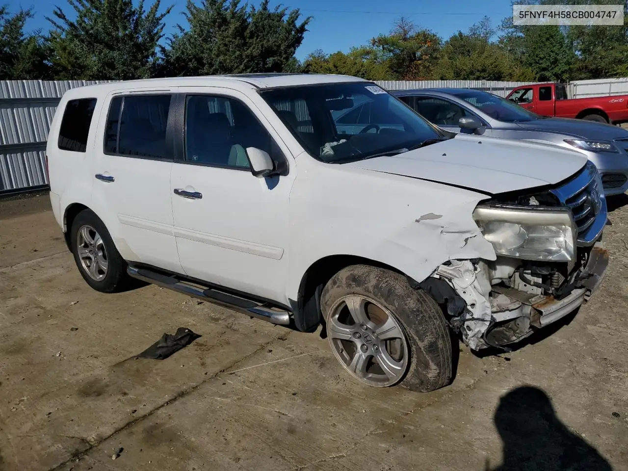 5FNYF4H58CB004747 2012 Honda Pilot Exl