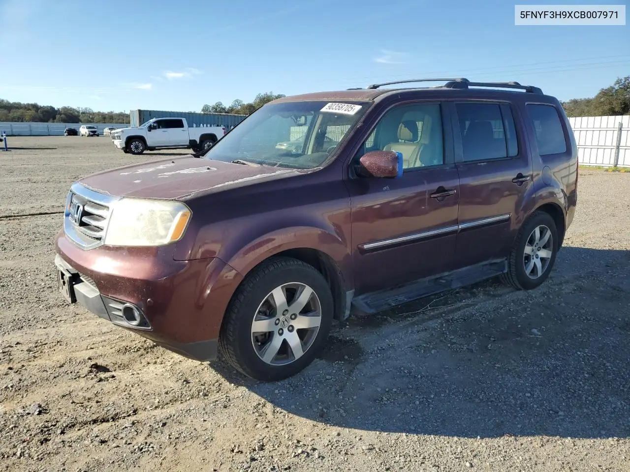 5FNYF3H9XCB007971 2012 Honda Pilot Touring
