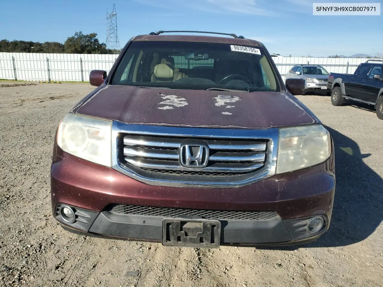 5FNYF3H9XCB007971 2012 Honda Pilot Touring
